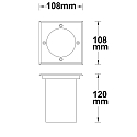 ISOLED Outdoor in-ground spot for GU10, IP67, walkable, aluminium, excl. lamps, square, 10.8 x 10.8cm