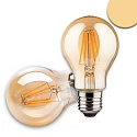 LED pear bulb Vintage Line, E27, 8W 2200K 500lm, CRi >90, dimmable, clear amber glass