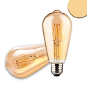 LED Edison lamp ST64 Vintage Line, E27, 8W 2200K 550lm, CRi >90, dimmable, clear amber glass