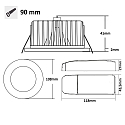 ISOLED Round aluminium cover for recessed spot Sys-90, black