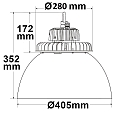 ISOLED LED hall lighting spot FL with PC reflector, IP65, 200W 28000lm, 1-10V dimmable, 5700K 70�