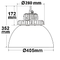 ISOLED LED hall lighting spot FL with PC reflector, IP65, 200W 28000lm, DALI dimmable, 4000K 70�