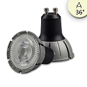 Full spectrum LED spot COB, GU10, 7W 3000K 480lm 1561cd 36�, CRi >98, dimmable, grey-black