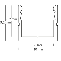 ISOLED LED surface mount profile SURF8, aluminium, 200cm, anodized aluminium