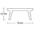 ISOLED Accessory for profile SURF8 / UP8 / UP10 - cover COVER23 opal / satined, 65% translucency, 200cm
