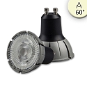 Full spectrum LED spot COB, GU10, 7W 3000K 480lm 570cd 60�, CRi >98, dimmable, grey-black