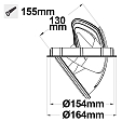 ISOLED Downlight SPHERE pivotant, rotatif IP42, blanche 