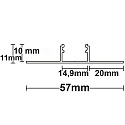 ISOLED LED tile profile, T-type, anodized aluminium, 200cm
