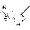 ISOLED LED tile profile, outside corner, anodized aluminium, 200cm