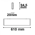 LED wall luminaire Linear Up+Down 600, IP40, length 61cm, 25W 3000K 1300+500lm 2x120�, aluminium, black