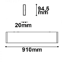 LED wall luminaire Linear Up+Down 900, IP40, length 91cm, 30W 3000K 1700+600lm 2x120�, aluminium, black