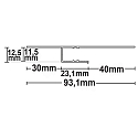 ISOLED LED drywall profile SHADOW GAP 40, anodized aluminium, 200cm, white RAL 9010