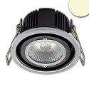 Lumi�re encastr�e dimmable IP65, d�gager, noir , Gris argent gradable 10W 800lm 3000K 60� 60� CRI >95