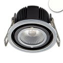 Lumi�re encastr�e dimmable IP65, d�gager, noir , Gris argent gradable 10W 875lm 4000K 60� 60� CRI >95