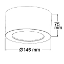 ISOLED Luminaire de surface LUNA dimmable, indirect IP20, blanche gradable
