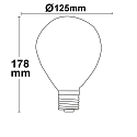 ISOLED LED Deko-filament Vintage Line 125, E27, 4W 2200K 130lm 360�, CRi >95, dimmable, amber glass