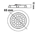 ISOLED LED furniture recessed spotlight MiniAMP, IP40, � 6.5cm, dimmable, brushed nickel / satined, 12V DC, 2W 3000K 140lm 100�