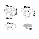 ISOLED Recessed outdoor LED wall luminaire Sys-Wall68, IP44, 3W ColorSwitch 3000-6000K 140lm, incl. mounting box, without cover