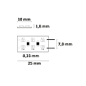 ISOLED LED CRI919 / 940 MiniAMP Flex strip, 24V, 20W, dynamic white, both sided cable with male plug, 500cm