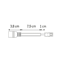 ISOLED Round plug adapter female to MiniAmp female, IP20, 2 poles, max. 3A, 10cm, white