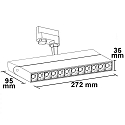 ISOLED 3-phase track spot UV-C 270nm, 10W, 50°, rotatable and swivelling, matt white
