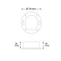 ISOLED Rrecessed outdoor LED wall luminaire Sys-Wall68 MiniAMP, IP44, 24V DC, 3W 3000K 120lm 38�, dimmable, without cover