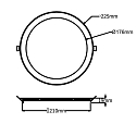ISOLED Downlight plat IP42, argent 