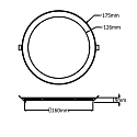 ISOLED Downlight plat, dimmable IP42, argent gradable