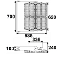 Projecteur FLOOD 900W asym�trique, r�glable IP66, noir  gradable