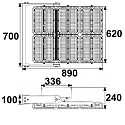 ISOLED Projecteur FLOOD 1350W asym�trique, r�glable IP66, noir  gradable