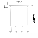 ISOLED pendant luminaire 4 flames GU10 IP20, black matt dimmable