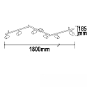Rampe de projecteurs 6 flammes, pivotant, rotatif, avec bras articul� GU10 IP20