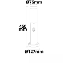Borne d'�clairage 450 SENSOR cylindrique, avec capteur, commutable E27 IP44, acier inoxydable 