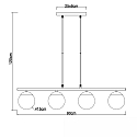 ISOLED Luminaire � suspension SMOKY GLASS 4 flammes, rond E27 IP20, noir  gradable