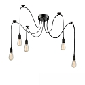 Luminaire � suspension SPIDER 1 5 flammes, rond, sans abat-jour E27 IP20, noir  gradable