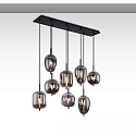 Luminaire � suspension SMOKY GLASS 8 flammes E27 IP20, noir  gradable