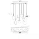 ISOLED Luminaire � suspension SMOKY GLASS 8 flammes E27 IP20, noir  gradable