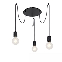 Luminaire � suspension E27 SURFACE 3 flammes, rond, avec crochet, avec rosette E27 IP20, noir mat gradable