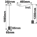 ISOLED Luminaire � suspension E27 SURFACE 3 flammes, rond, avec crochet, avec rosette E27 IP20, noir mat gradable