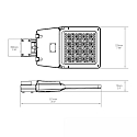 Luminaire d'all�es STREET LIGHT GR100 angulaire, r�sistant aux chocs IP66, argent gradable