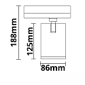 Projecteur triphas� FOCUS FIX 38� pivotant, rotatif, commutable IP20, blanche 