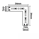 ISOLED corner connector LINEAR10 FLEX - 0.5W 24V CRI927 with lighting, white
