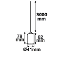 ISOLED socket E27 / 300CM OPEN CABLE, black
