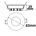 Lumière encastrée PC68 IP44 BRUSHED rigide, dimmable IP44, aluminium brossé gradable 5W 400lm 3000K >80° >80° CRI >80