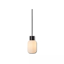 Luminaire � suspension INFINITY WHITE GLASS SMALL rainur�, avec c�ble ouvert, 2 p�les E27 IP20, noir gradable