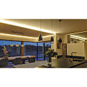 ISOLED Luminaire � suspension INFINITY WHITE GLASS ROUND rainur�, avec c�ble ouvert, 2 p�les E27 IP20, noir gradable