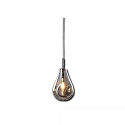 Luminaire � suspension INFINITY BLACK GLASS avec c�ble ouvert, 2 p�les E14 IP20, noir gradable