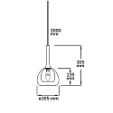 ISOLED Luminaire � suspension INFINITY CLEAR/WHITE GLASS avec c�ble ouvert, 2 p�les E14 IP20, noir gradable
