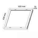 ISOLED mounting frame PANEL BACKLIGHT LINE / UGR<16 LINE 625X625 for VDU workstation, white