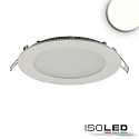 Downlight plat, rond, r�duction de l'�blouissement IP42, blanche gradable